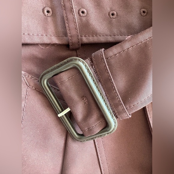 ZARA ZW Collection Water-Repellent burgundy Trench Coat – Size Medium - Picture 4 of 14